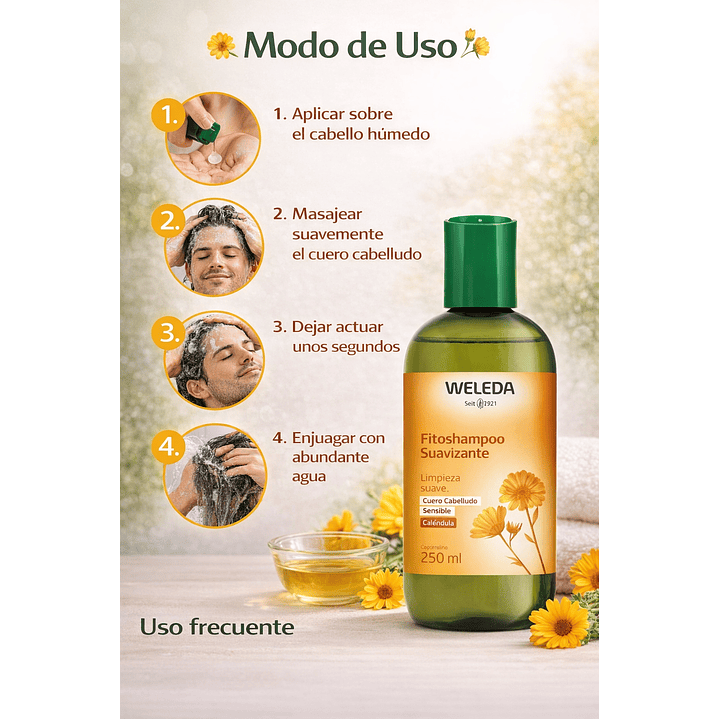 Fitoshampoo Caléndula Cuero Cabelludo Sensible Weleda 250ml 5