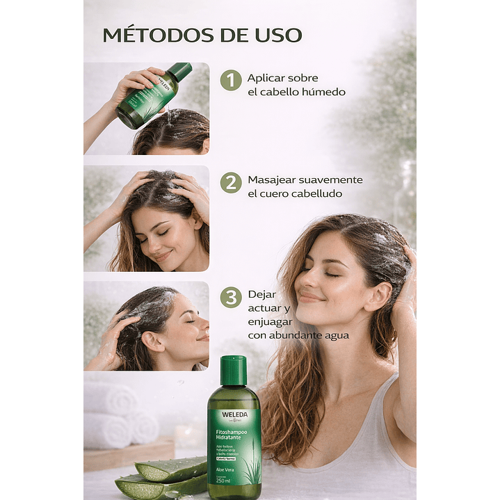 Fitoshampoo Hidratante Aloe Vera Weleda Cabello Normal 250ml 5