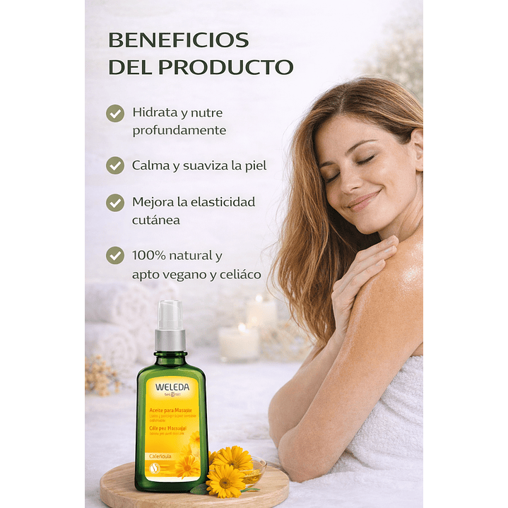 Aceite Para Masaje De Caléndula Weleda 100ml Apto Vegano Celíaco 5