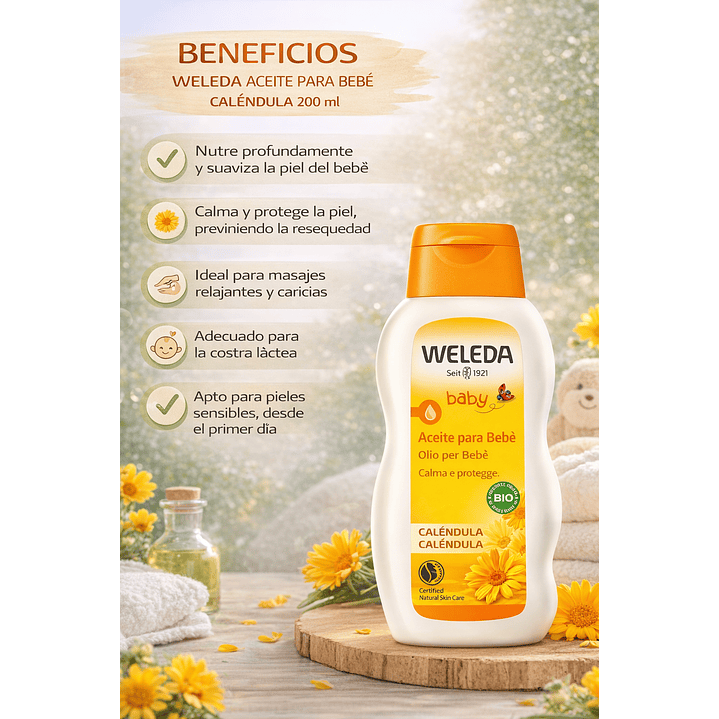 Aceite De Calendula Para Baby Weleda 200ml 4