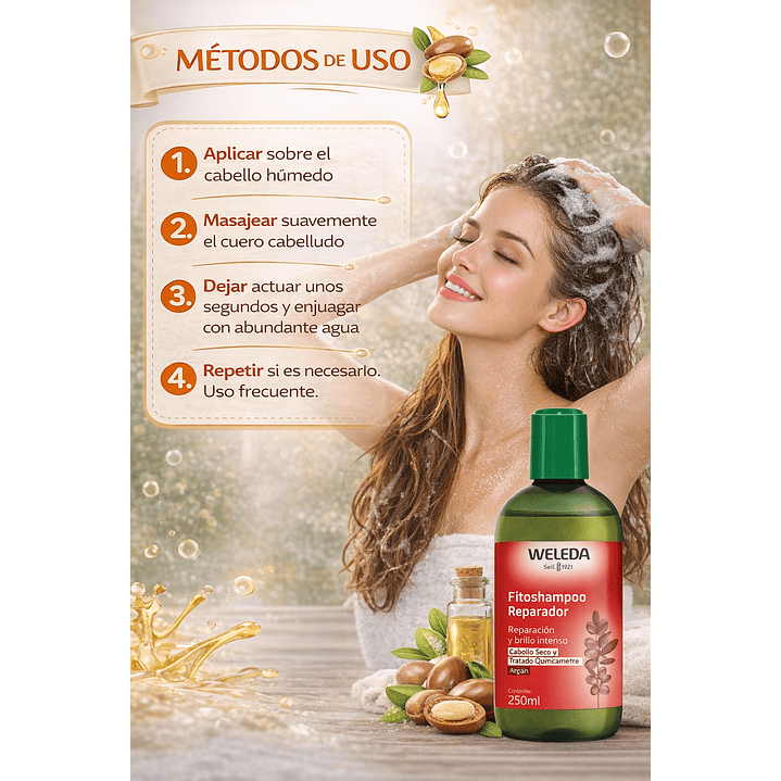 Fitoshampoo Reparador De Argán Weleda 250 ml 4