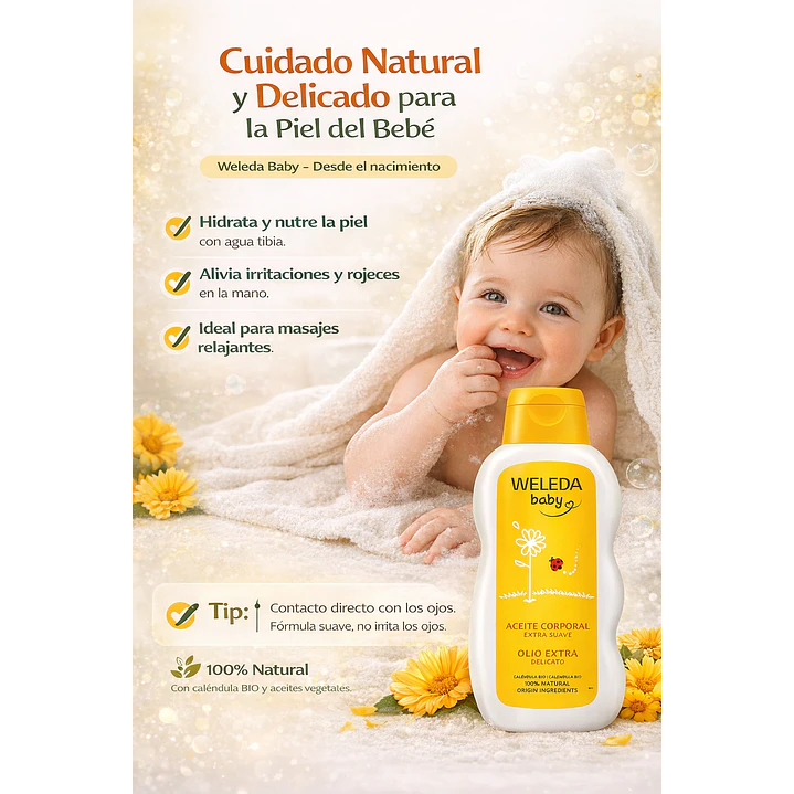 Aceite Corporal de Caléndula Weleda Baby 200ml  4