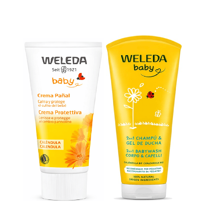 Kit Weleda Champu Y Gel De Ducha 200 Ml + Crema Pañal Calendula 1