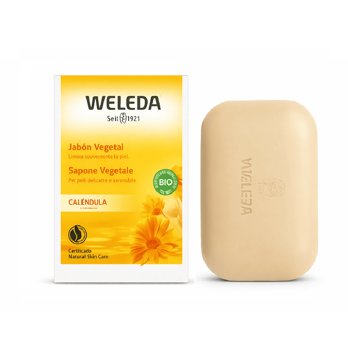 Kit Weleda Aceita Para Masaje+ Jabón Vegetal De Caléndula  2