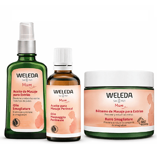 Kit Weleda Aceite De Masaje Para Estrías + Aceite Para Masaje Perineal + Bálsamo de Masaje Para Estrías  
