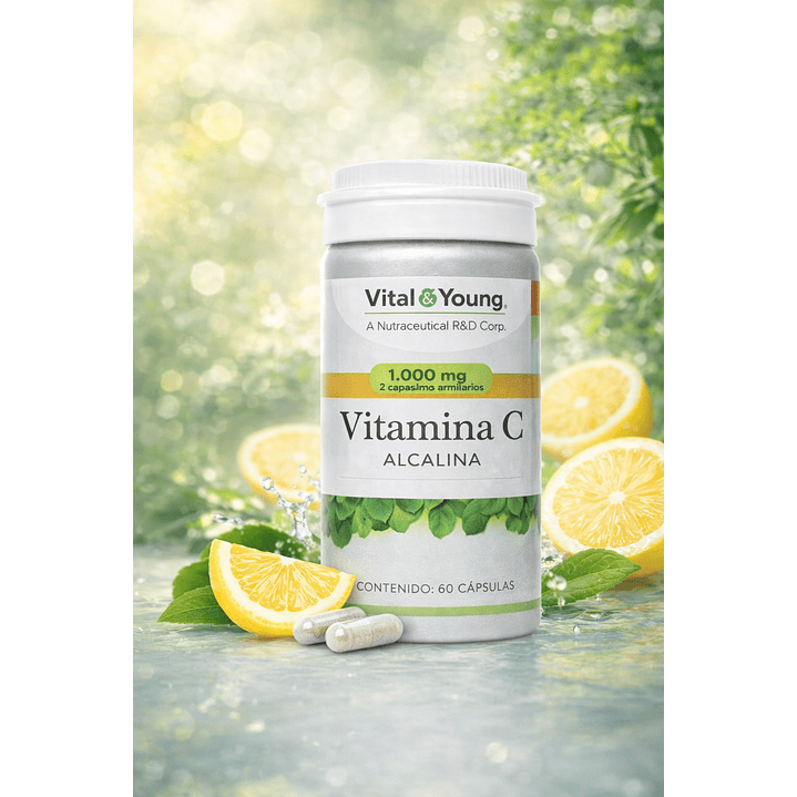 Vitamina C Alcalina 60 Cápsulas Vital & Young 5