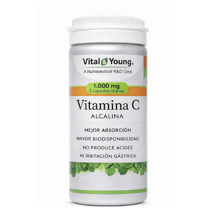 Vitamina C Alcalina 60 Cápsulas Vital & Young 1