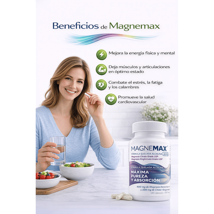 Magnemax 400 Vital & Young 120 Cápsulas Magnesio 3