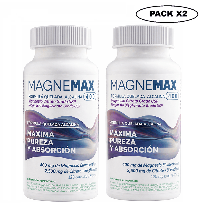 Magnemax 400 Vital & Young 120 Cápsulas Magnesio Pack x2 1