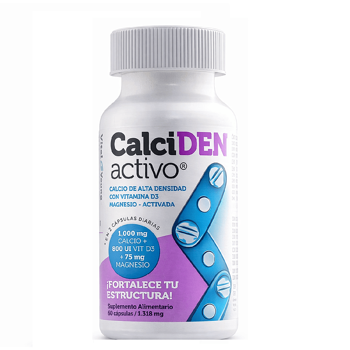 Calcidén Activo 60 Cápsulas Calcio Alta Absorción Pack x2 3