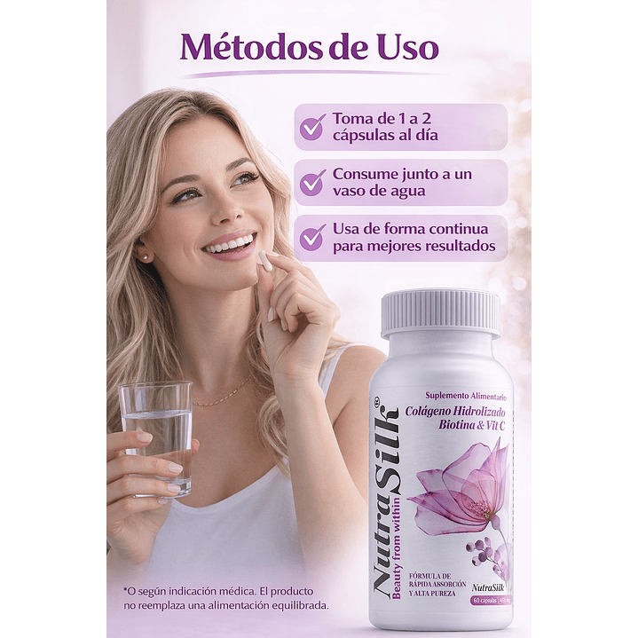 Nutrasilk 60 Cápsulas Cabello Piel y Uñas 450 mg 2