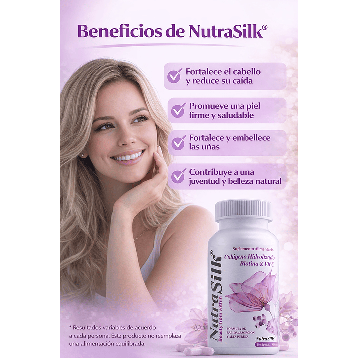 Nutrasilk 60 Cápsulas Cabello Piel y Uñas 450 mg 3