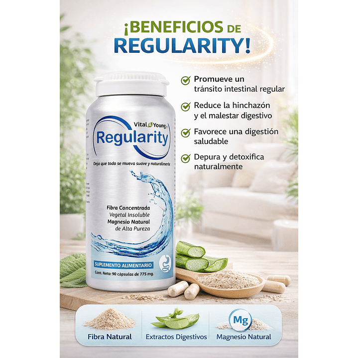 Regularity 90 Cápsulas 775 mg Regulador Digestivo  2