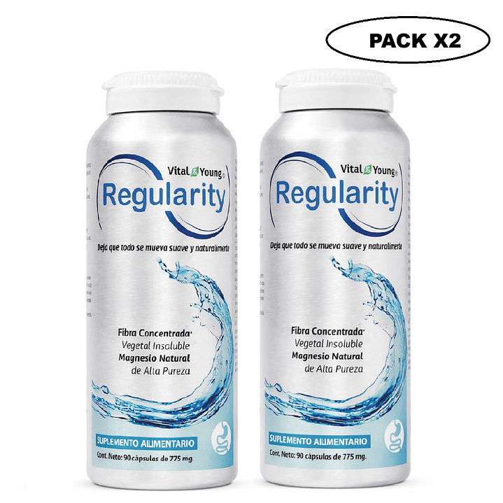 Regularity 90 Cápsulas 775 mg Regulador Digestivo Pack x2 1