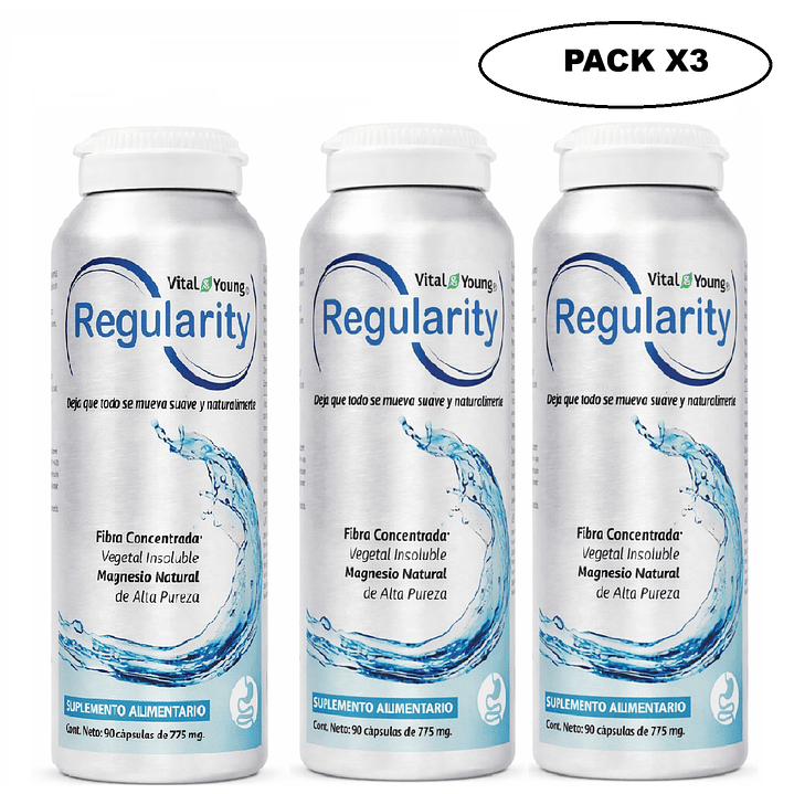 Regularity 90 Cápsulas 775 mg Regulador Digestivo Pack x3 1