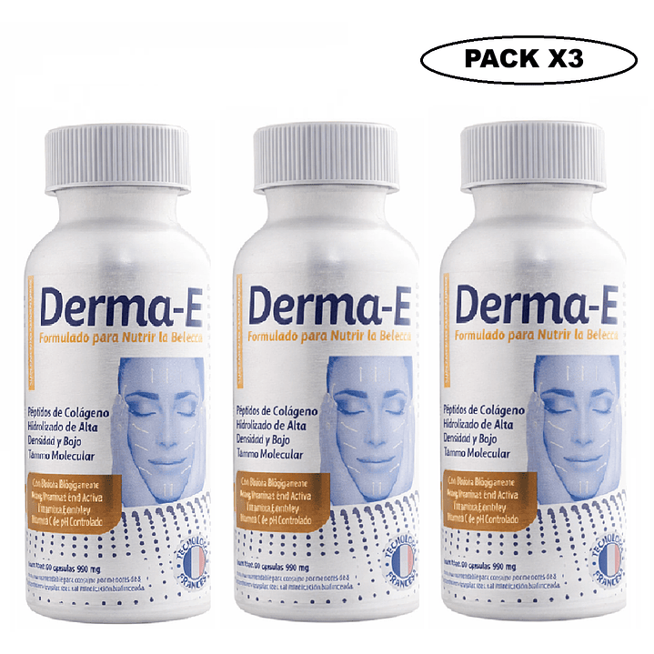 Derma E 90 Cápsulas 490 mg Salud de la Piel Pack x3 1