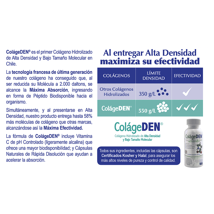 ColageDen Colageno Hidrolizado Vital And Young 500MG X90 Cápsulas 8