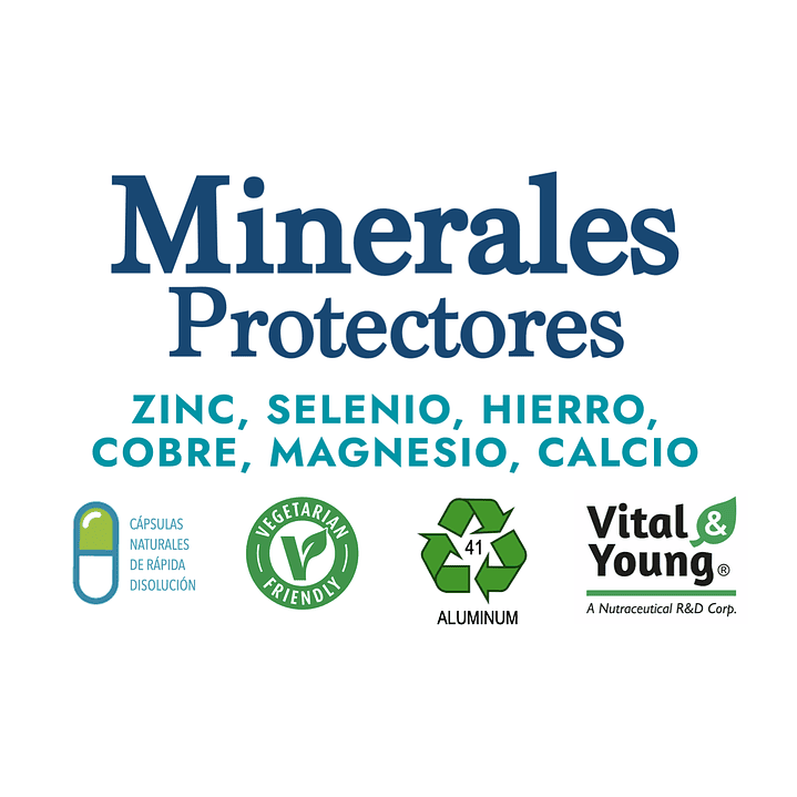 Minerales Protectores Zn Se Fe Cu Mg Ca 60 Cápsulas 782 mg Pack x2 11