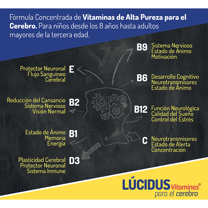 Lucidus Vitaminas 30 Cápsulas 775 mg Energía y Salud Pack x2 5