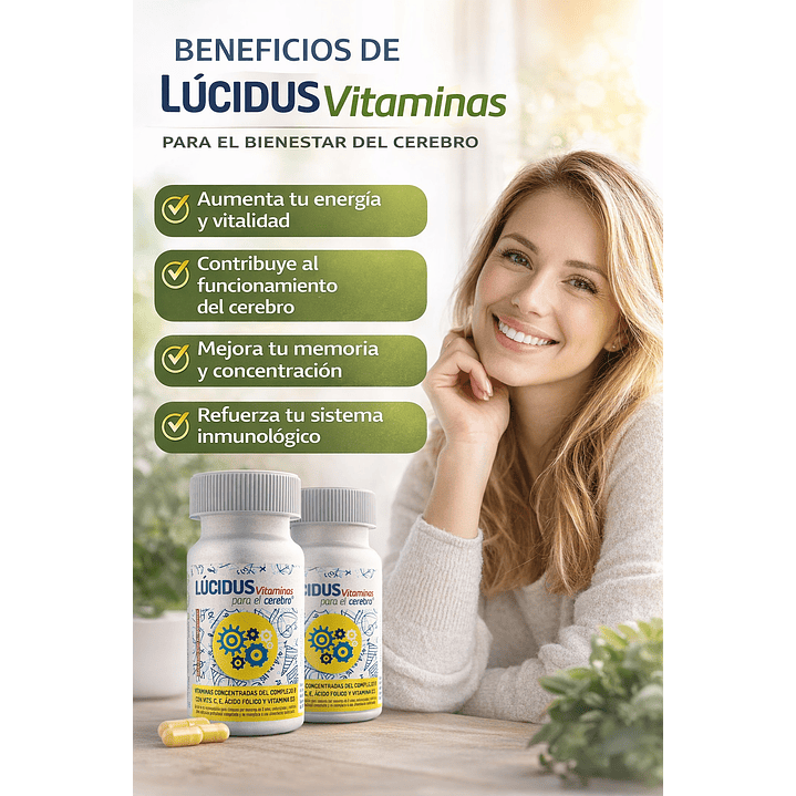 Lucidus Vitaminas 30 Cápsulas 775 mg Energía y Salud Pack x3 7