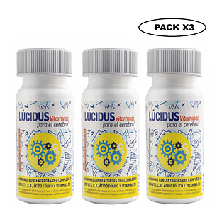 Lucidus Vitaminas 30 Cápsulas 775 mg Energía y Salud Pack x3