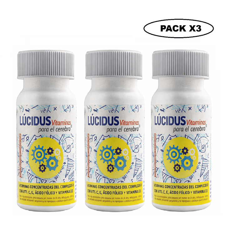 Lucidus Vitaminas 30 Cápsulas 775 mg Energía y Salud Pack x3 1