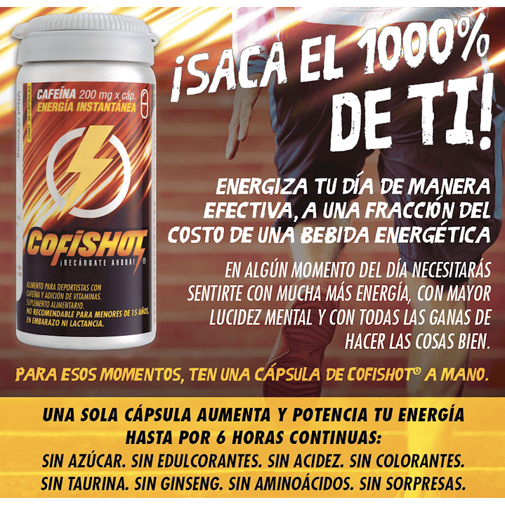 Cofishot 30 Cápsulas 730 mg Energía y Vitalidad 3
