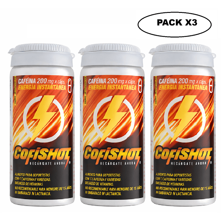 Cofishot 30 Cápsulas 730 mg Energía y Vitalidad Pack x3 1