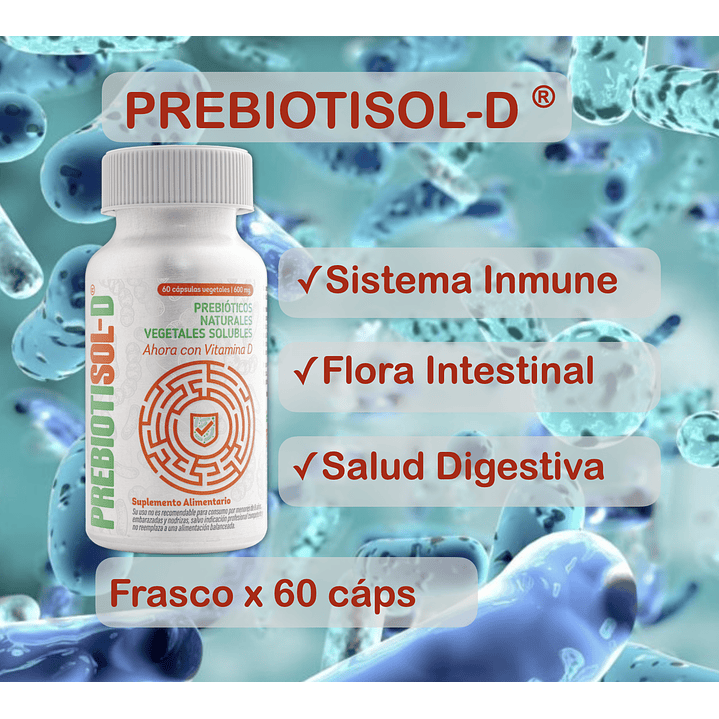 Prebiotisol D 60 Cápsulas 600 mg Salud Digestiva Pack x2 5