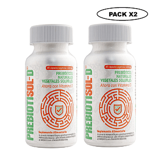 Prebiotisol D 60 Cápsulas 600 mg Salud Digestiva Pack x2