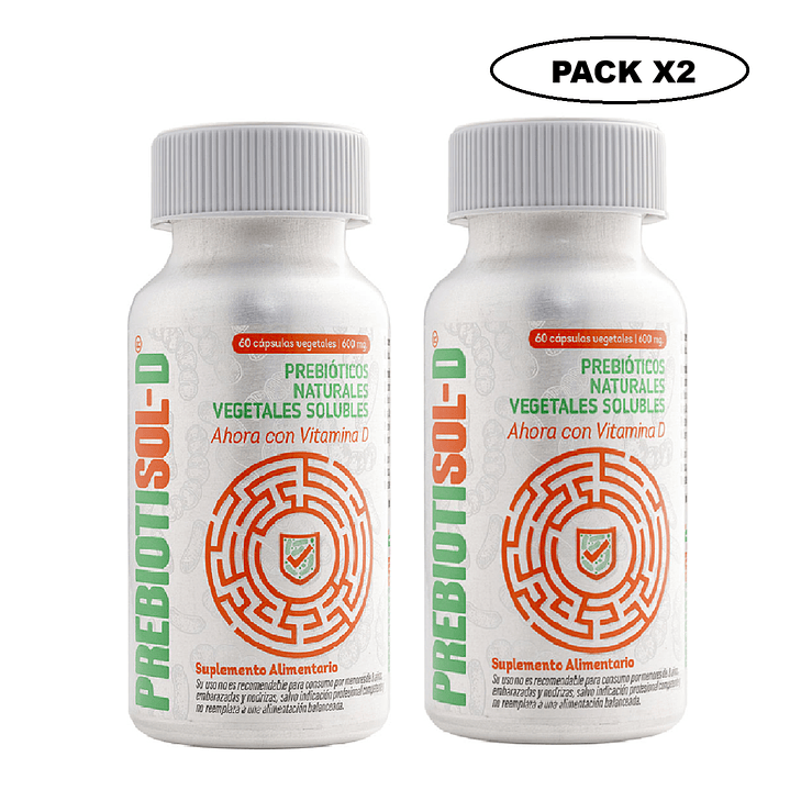 Prebiotisol D 60 Cápsulas 600 mg Salud Digestiva Pack x2 1