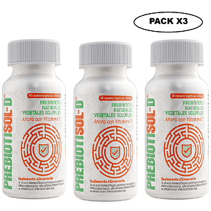 Prebiotisol D 60 Cápsulas 600 mg Salud Digestiva Pack x3