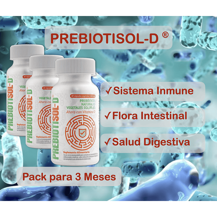 Prebiotisol D 60 Cápsulas 600 mg Salud Digestiva Pack x3 4