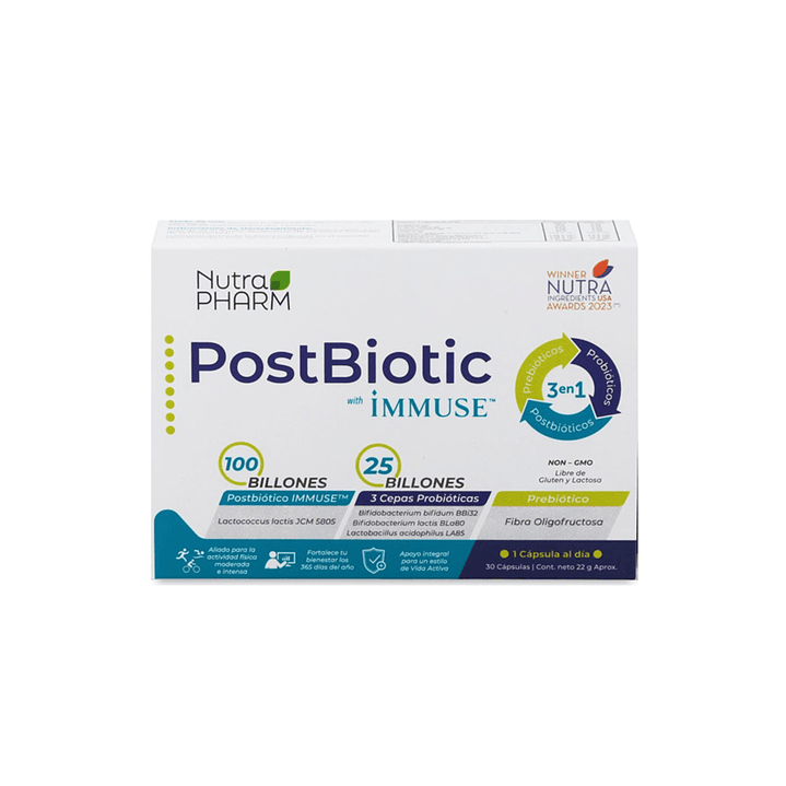 PostBiotic Adulto Nutrapharm Caja x30 Cápsulas  2