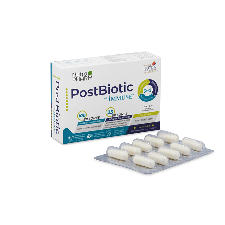 PostBiotic Adulto Nutrapharm Caja x30 Cápsulas  1