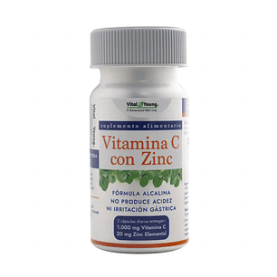 Vitamina C con Zinc 60 Cápsulas 610 mg Alcalina
