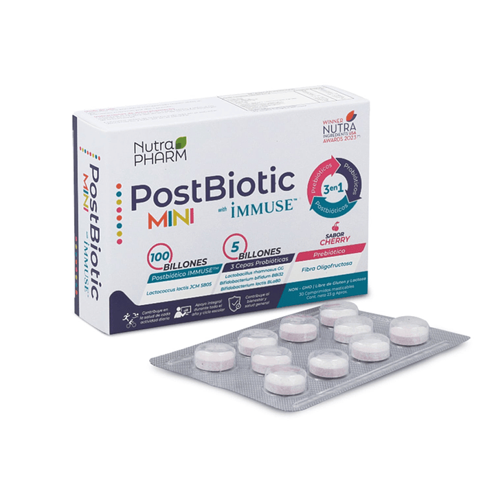 PostBiotic Mini Niños Probiótico Digestivo e Inmune Caja x30 Cápsulas 2