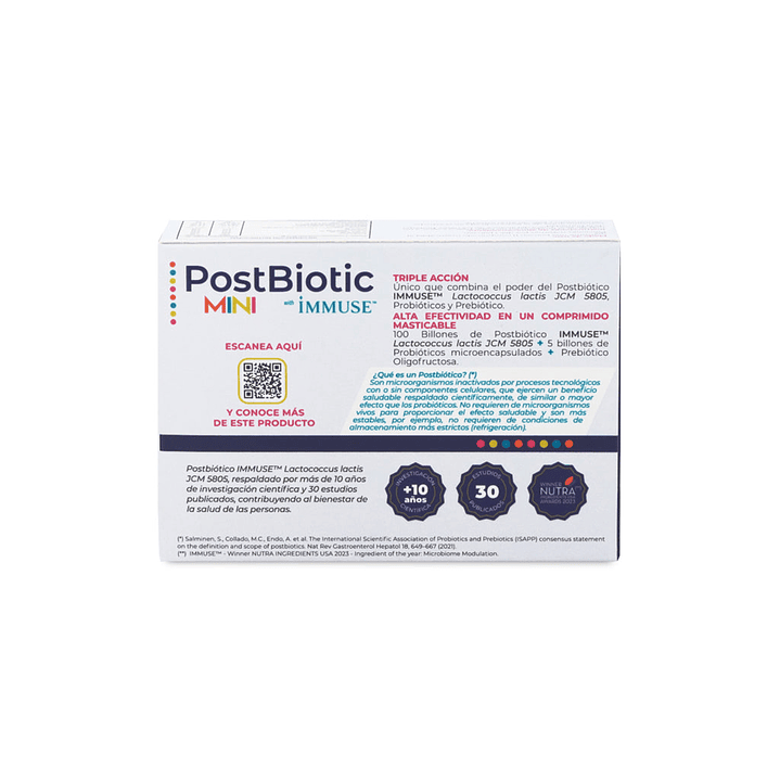 PostBiotic Mini Niños Probiótico Digestivo e Inmune Caja x30 Cápsulas 3