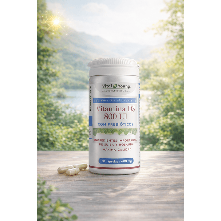 Vitamina D3 800 UI con Prebióticos 30 Cápsulas 4