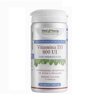 Vitamina D3 800 UI con Prebióticos 30 Cápsulas