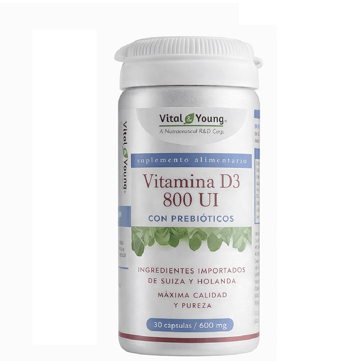 Vitamina D3 800 UI con Prebióticos 30 Cápsulas 1