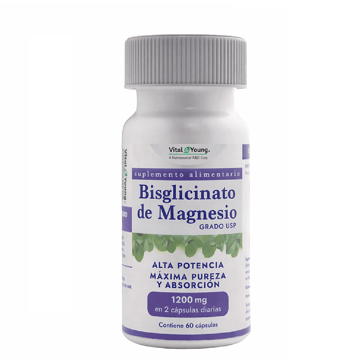 Bisglicinato de Magnesio USP 60 Cápsulas 600 mg Pack x2 2