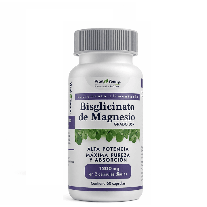 Bisglicinato de Magnesio USP 60 Cápsulas 600 mg Pack x3 3