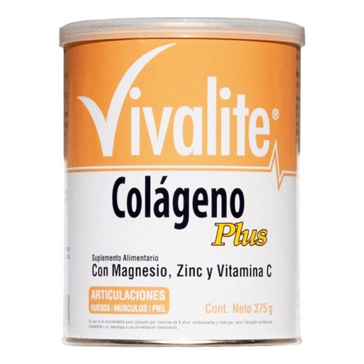 Vivalite Colageno Plus Magnesio Zinc Y Vitamina C 375 G Sabor Natural Pack x2 3