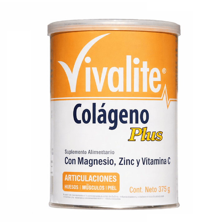 Vivalite Colageno Plus Magnesio Zinc Y Vitamina C 375 G Sabor Natural Pack x2 2