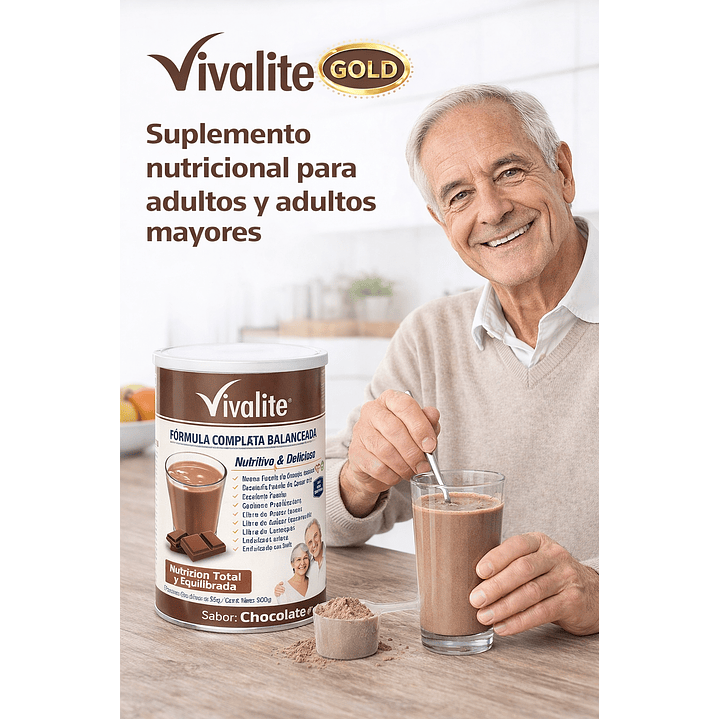 Vivalite Gold Chocolate Formula Completa Balanceada 900g 6