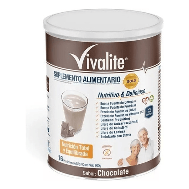 Vivalite Gold Chocolate Formula Completa Balanceada 900g Pack x2 3