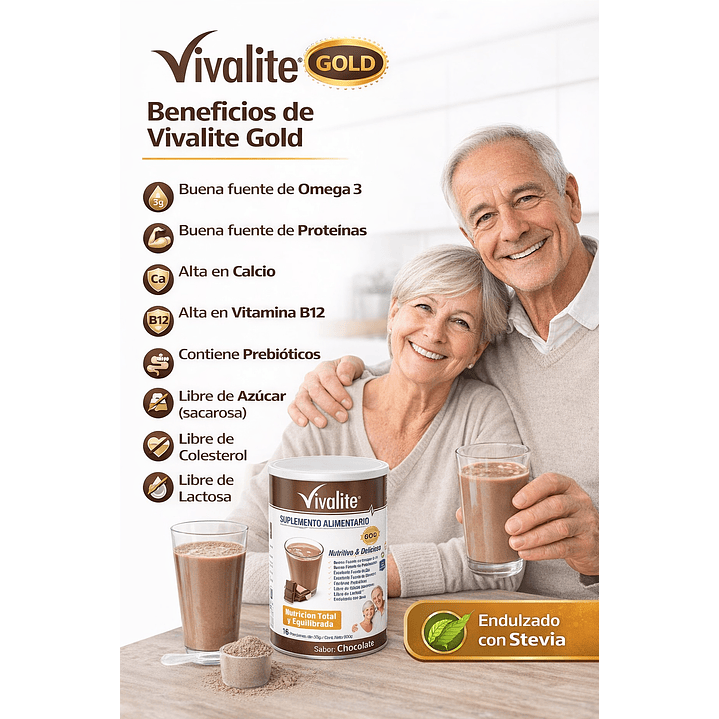 Vivalite Gold Chocolate Formula Completa Balanceada 900g Caja x6 6