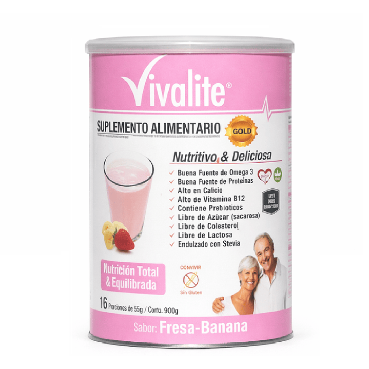 Vivalite Suplemento De 900 Grs. Sabor Fresa-banana Pcka x2 2