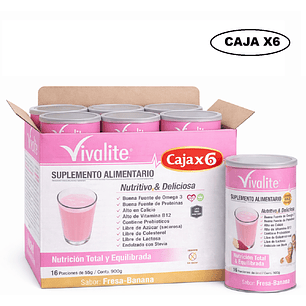 Vivalite Suplemento De 900 Grs. Sabor Fresa-banana Caja x6